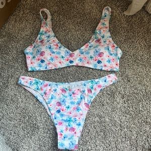 Beautiful White Floral Bathing Suit - NWT - Size L